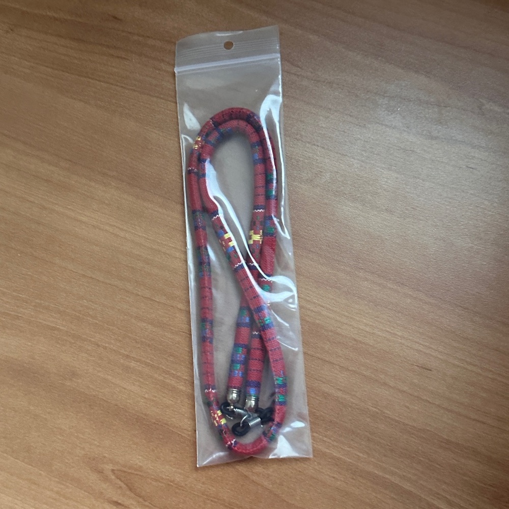 NEW SLYK Shades Printed Red Sunglasses Fabric Neck Chain